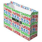 Papa Names Personal Large Gift Bag Groot Cadeauzakje (Voorkant Gekanteld)