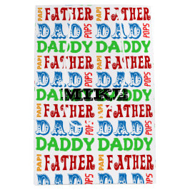 Papa Names Personalized Gift Bag Medium Cadeauzakje