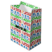 Papa Names Personalized Gift Bag Medium Cadeauzakje (Voorkant Gekanteld)