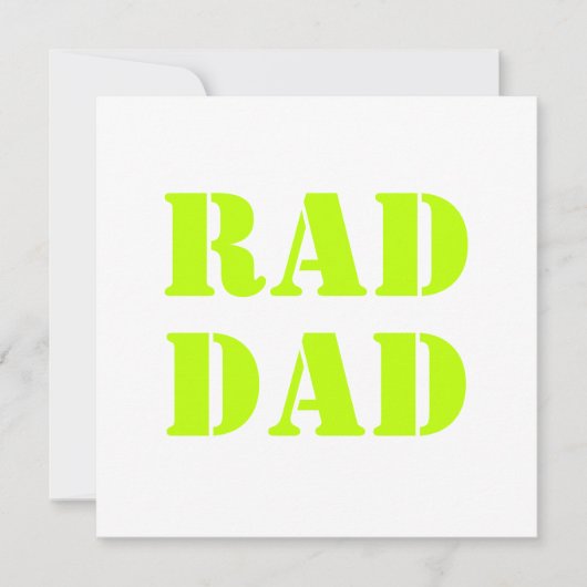 Papa neon groene witte moderne typografische kaart (Voorkant)
