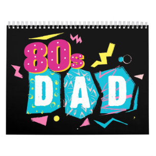 Papa Neon Retro stijlontwerp 80 jaar oud Kalender