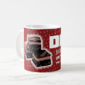 Papa "net als fudge" leuke donkerrode mok (Voorkant links)