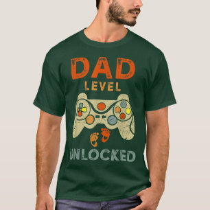 Papa Niveau Ontgrendeld Nieuwe vader vader Zwanger T-shirt