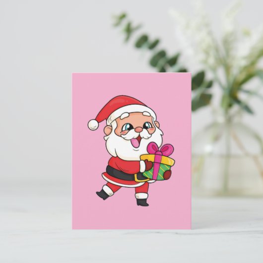 Papa noel briefkaart (Staand voorkant)