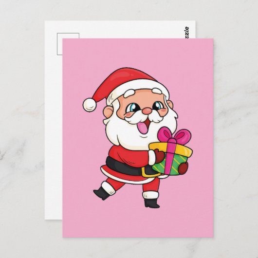 Papa noel briefkaart (Voorkant / Achterkant)