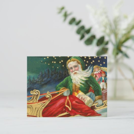 papa noel en navidad feestdagenkaart (Staand voorkant)