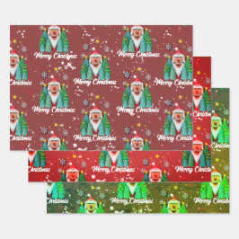 Papá Noel entre Estrellas y Árboles Inpakpapier Vel