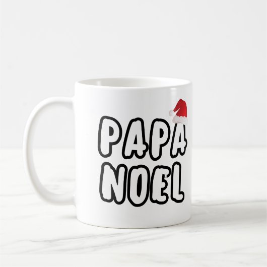 Papa Noel Santa Hat Kerst Typografie Koffiemok (Links)