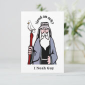 Papa noteer een kaartje "Heb je een ark nodig? Ik Bedankkaart (Staand voorkant)