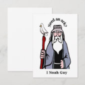 Papa noteer een kaartje "Heb je een ark nodig? Ik Bedankkaart (Voorkant / Achterkant)