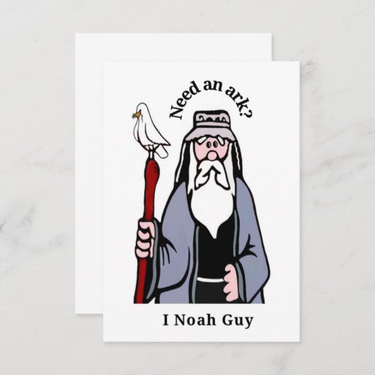 Papa noteer een kaartje "Heb je een ark nodig? Ik Bedankkaart (Voorkant / Achterkant)