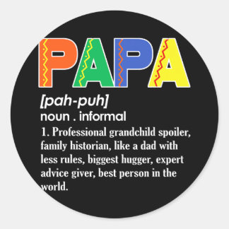 Papa Noun Betekenis informele gelukkige vaderdag Ronde Sticker