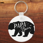 Papa Noveltie Beer Grappig Retro Sleutelhanger (Voorkant)