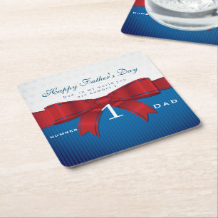 Papa nummer één in mijn wereld personaliseren kartonnen onderzetters