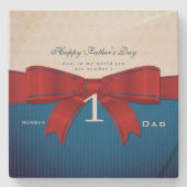 Papa nummer één in mijn wereld personaliseren stenen onderzetter (Voorkant)