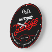 Papa of enige naam Hotrod Garage Red Retro Grote Klok (Hoek)