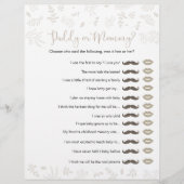 Papa of mama Forest Leaves Baby shower Game (Voorkant)