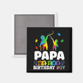 Papa Of The Birthday Boy Autism Awareness Support  Magneet (Voorkant / Achterkant)