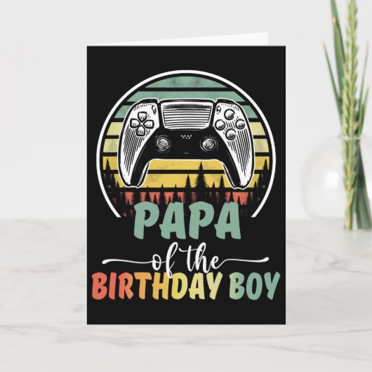 Papa Of The Birthday Boy Video Gamer Matching Fami Kaart (Voorkant)