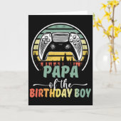 Papa Of The Birthday Boy Video Gamer Matching Fami Kaart (Gele Bloem)