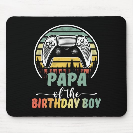Papa Of The Birthday Boy Video Gamer Matching Fami Muismat (Voorkant)
