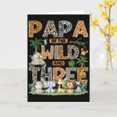 Papa Of The Wild & Three Zoo 3e verjaardag Safa Kaart (Gele Bloem)