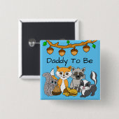 Papa om Baby shower bos bos te worden Vierkante Button 5,1 Cm (Voorkant /achterkant)