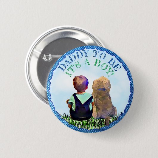 Papa om Baby shower Button te zijn (Voorkant /achterkant)
