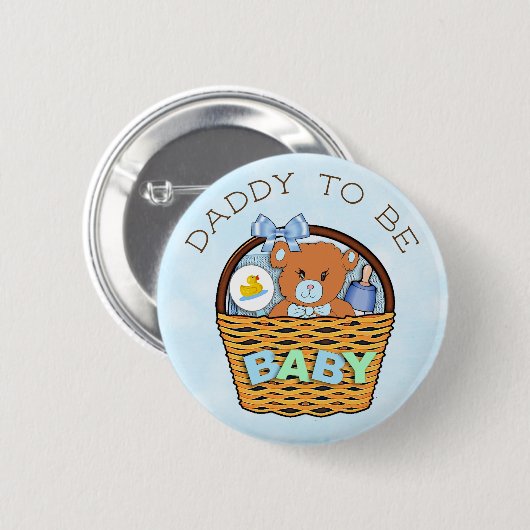 Papa om Baby shower Button te zijn (Voorkant /achterkant)