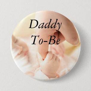 Papa om Baby shower Button te zijn