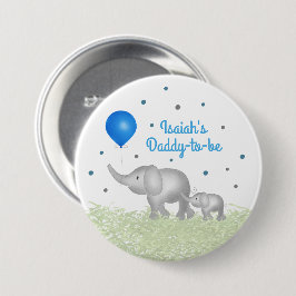 Papa om Baby shower te worden voor elphant mama en Ronde Button 7,6 Cm