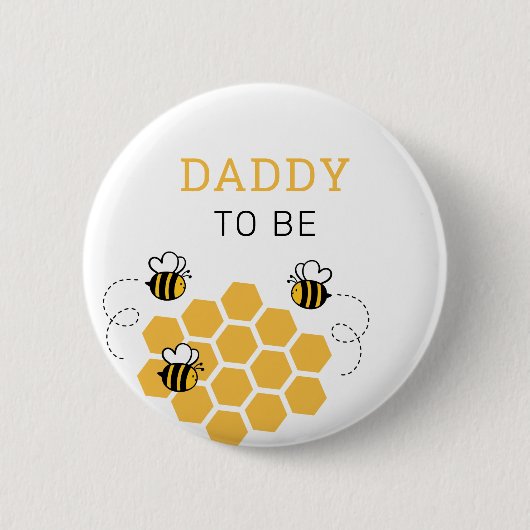 Papa om Baby shower van honingbijen te zijn Ronde Button 5,7 Cm (Voorkant)