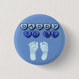 Papa om Baby voetafdruk blauw Baby shower Button t