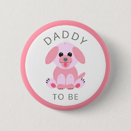 Papa om babymeisje te worden — nieuwe papaver roze ronde button 5,7 cm