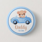 Papa om Beer Boy Baby shower Button (Voorkant)