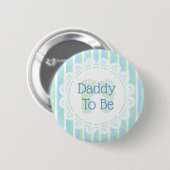 Papa om Blauw Groen Baby shower te zijn Ronde Button 5,7 Cm (Voorkant /achterkant)