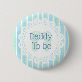 Papa om Blauw Groen Baby shower te zijn Ronde Button 5,7 Cm
