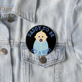 Papa om de blauwe Button van Baby Boy Baby shower  (In situ)