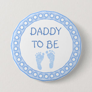 Papa om de Blauwe knoop van het Baby shower van de Ronde Button 7,6 Cm