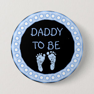 Papa om de Blauwe knoop van het Baby shower van de Ronde Button 7,6 Cm