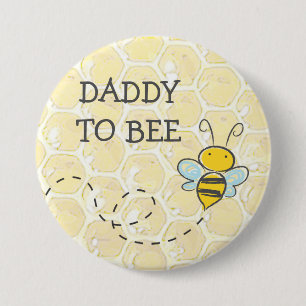 Papa om de Button van het Baby shower van Bumblebe