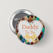 Papa om de Oranje, Blauwe Bruine Button van het (Voorkant /achterkant)