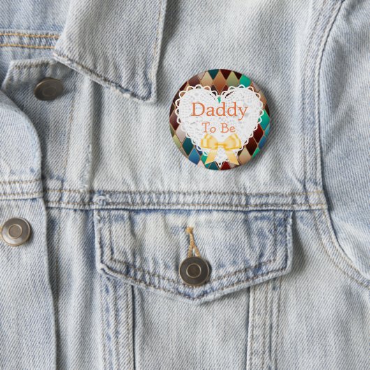 Papa om de Oranje, Blauwe Bruine Button van het (In situ)