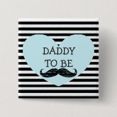 Papa om de Zwarte Gestreepte Vierkante Button van (Voorkant)