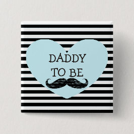 Papa om de Zwarte Gestreepte Vierkante Button van