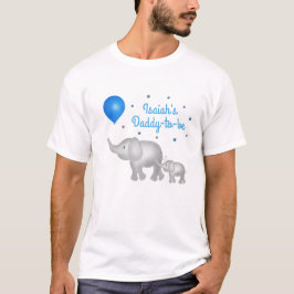Papa om ellephant Theme Baby Boy Baby shower te wo T-shirt