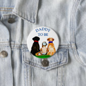 Papa om honkbal jongen Baby shower te zijn Ronde Button 7,6 Cm (In situ)