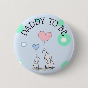 Papa om olifant Baby shower Button te zijn