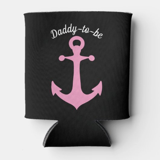 Papa om roze anker aangepaste tekst te zijn blikjeskoeler (Voorkant)