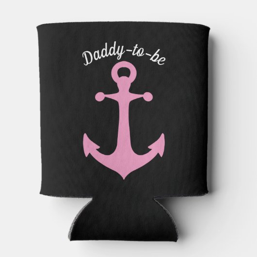 Papa om roze anker aangepaste tekst te zijn blikjeskoeler (Achterkant)